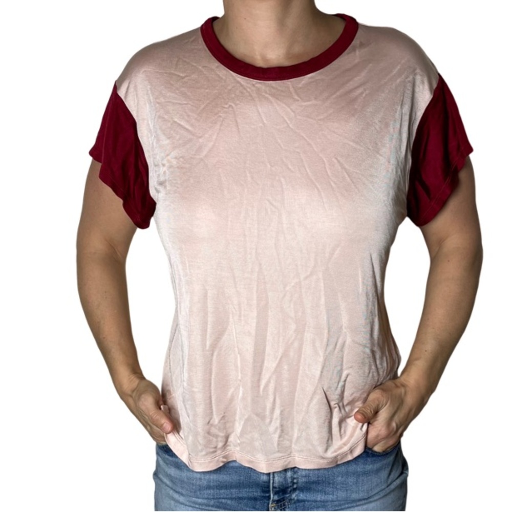 Rag and Bone Viscose Cotton Petal Pink Tee Shirt